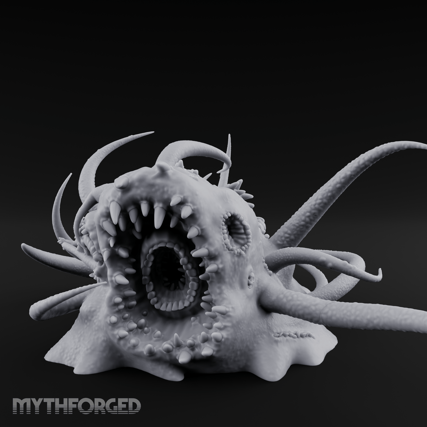 Mouth Gaping Wide Purple Worm Miniature for Dungeons and Dragons, Pathfinder or other TTRPGs