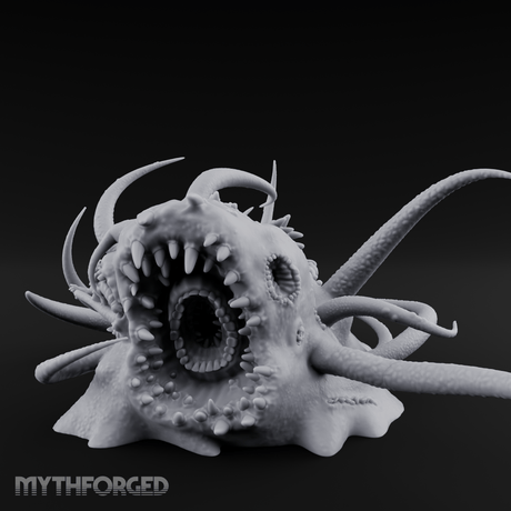 Mouth Gaping Wide Purple Worm Miniature for Dungeons and Dragons, Pathfinder or other TTRPGs