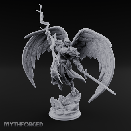 Crackling Ascended Angel Paladin Miniature for Dungeons and Dragons, Pathfinder or other TTRPGs