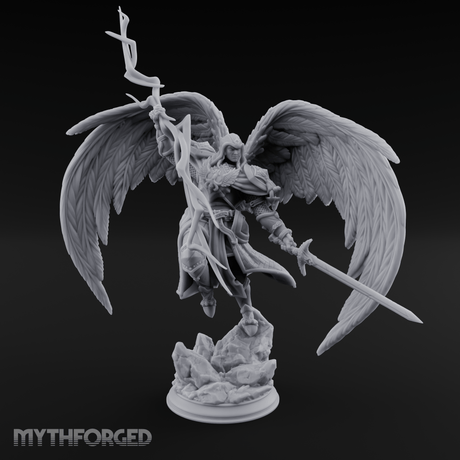 Crackling Ascended Angel Paladin Miniature for Dungeons and Dragons, Pathfinder or other TTRPGs