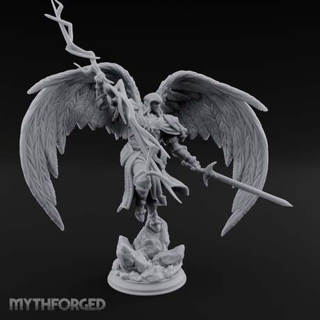 Crackling Ascended Angel Paladin Miniature for Dungeons and Dragons, Pathfinder or other TTRPGs