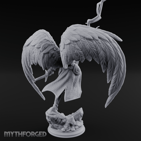Crackling Ascended Angel Paladin Miniature for Dungeons and Dragons, Pathfinder or other TTRPGs