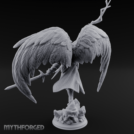 Crackling Ascended Angel Paladin Miniature for Dungeons and Dragons, Pathfinder or other TTRPGs