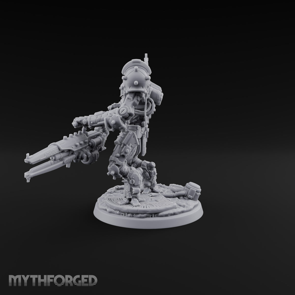 Pistons Hiss, Spears Rise Human Mech Suit Spear Warrior A — Gun