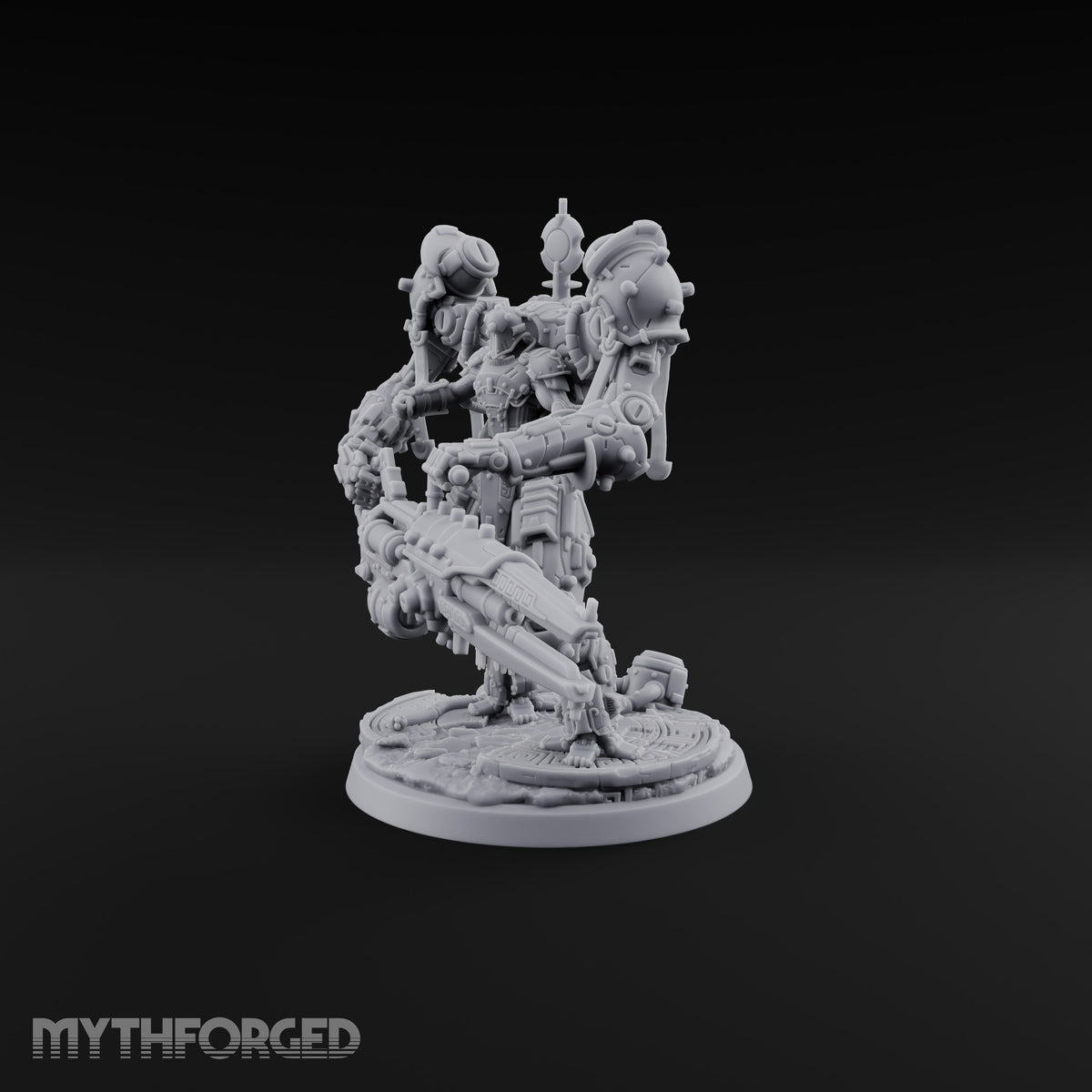 Pistons Hiss, Spears Rise Human Mech Suit Spear Warrior A — Gun
