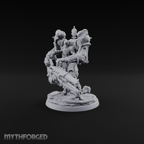Pistons Hiss, Spears Rise Human Mech Suit Spear Warrior A — Gun