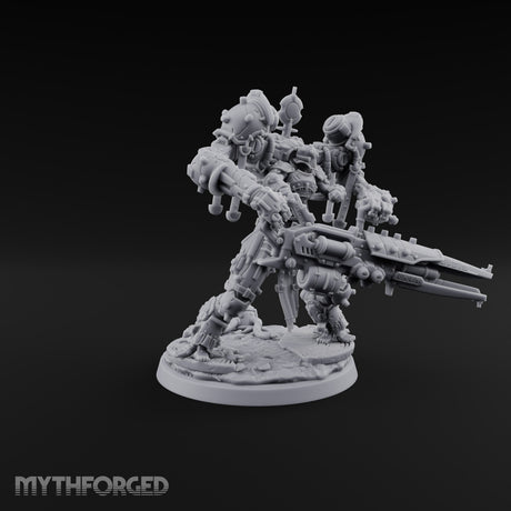 Pistons Hiss, Spears Rise Human Mech Suit Spear Warrior B — Gun