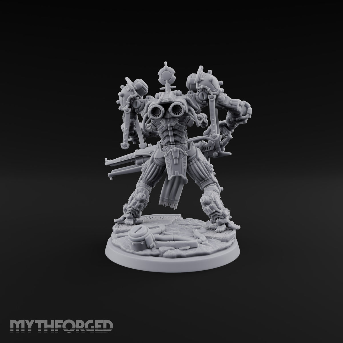 Pistons Hiss, Spears Rise Human Mech Suit Spear Warrior B — Gun