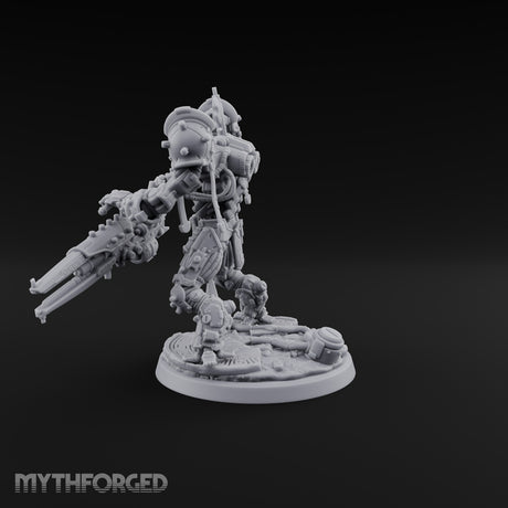 Pistons Hiss, Spears Rise Human Mech Suit Spear Warrior B — Gun