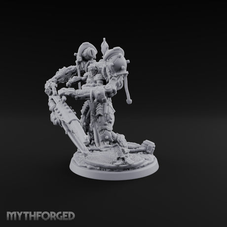 Pistons Hiss, Spears Rise Human Mech Suit Spear Warrior B — Gun