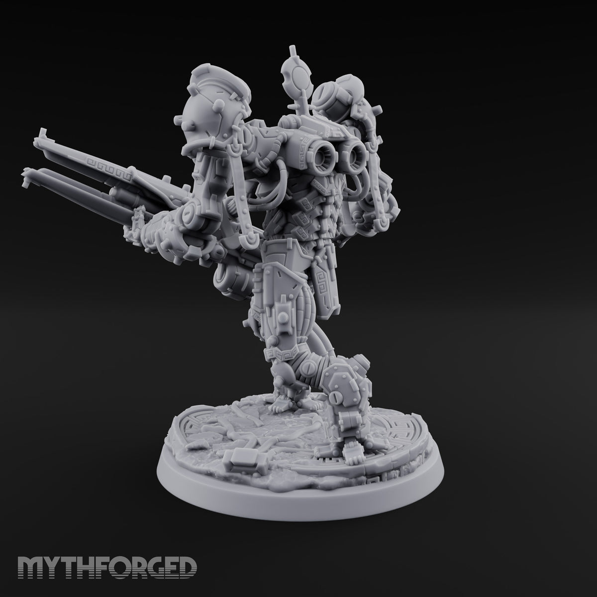 Pistons Hiss, Spears Rise Human Mech Suit Spear Warrior C — Gun