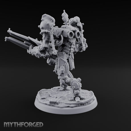 Pistons Hiss, Spears Rise Human Mech Suit Spear Warrior C — Gun