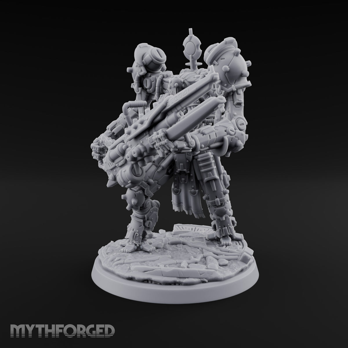 Pistons Hiss, Spears Rise Human Mech Suit Spear Warrior C — Gun
