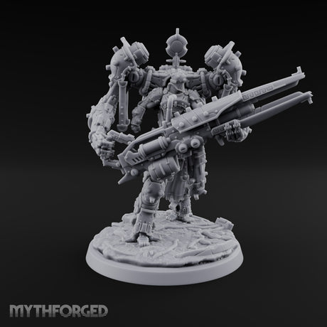 Pistons Hiss, Spears Rise Human Mech Suit Spear Warrior C — Gun