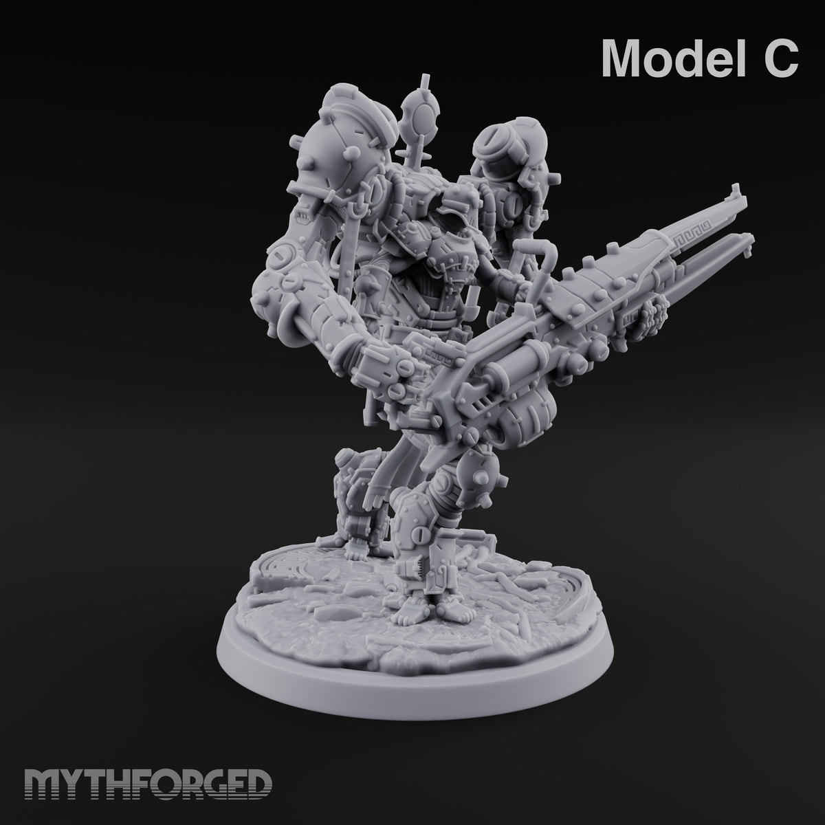 Pistons Hiss, Spears Rise Human Mech Suit Spear Warrior C — Gun