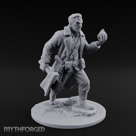 Beckoning With Intent Human Investigator Miniature for Dungeons and Dragons, Pathfinder or other TTRPGs