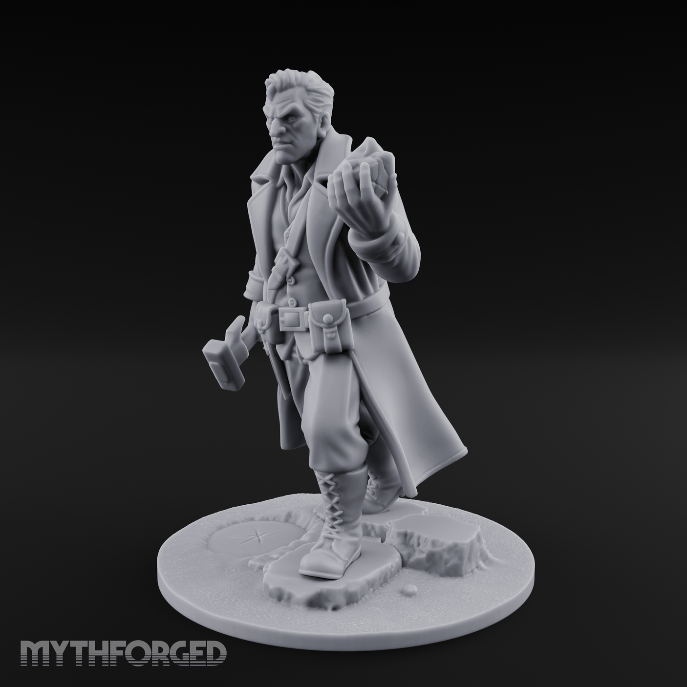 Beckoning With Intent Human Investigator Miniature for Dungeons and Dragons, Pathfinder or other TTRPGs