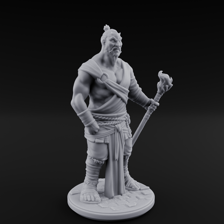 Torch Leaning Human Monks Miniature for Dungeons and Dragons, Pathfinder or other TTRPGs