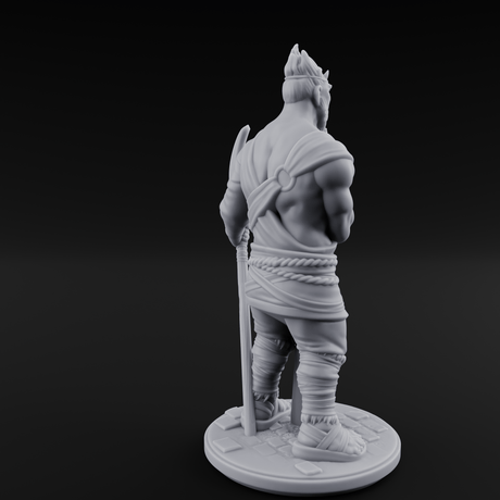 Torch Leaning Human Monk B Miniature for Dungeons and Dragons, Pathfinder or other TTRPGs