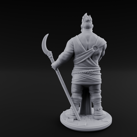 Torch Leaning Human Monk B Miniature for Dungeons and Dragons, Pathfinder or other TTRPGs