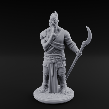 Torch Leaning Human Monk B Miniature for Dungeons and Dragons, Pathfinder or other TTRPGs