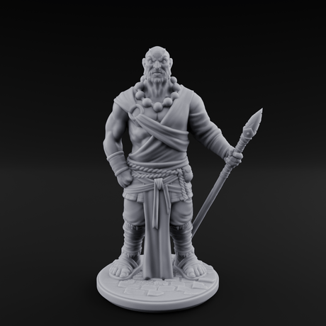 Torch Leaning Human Monk C Miniature for Dungeons and Dragons, Pathfinder or other TTRPGs
