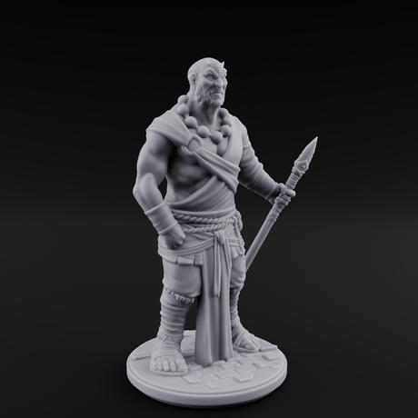 Torch Leaning Human Monks Miniature for Dungeons and Dragons, Pathfinder or other TTRPGs
