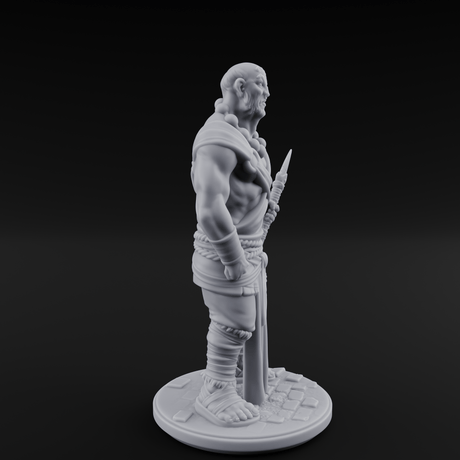 Torch Leaning Human Monk C Miniature for Dungeons and Dragons, Pathfinder or other TTRPGs