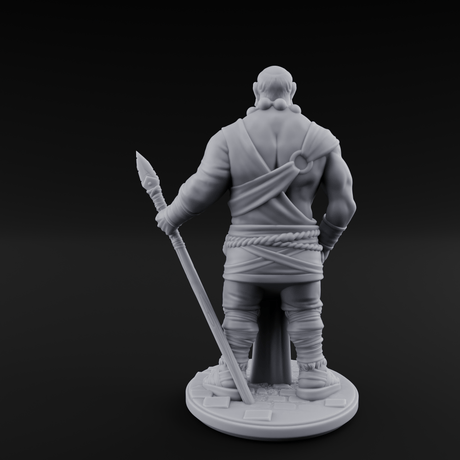Torch Leaning Human Monk C Miniature for Dungeons and Dragons, Pathfinder or other TTRPGs