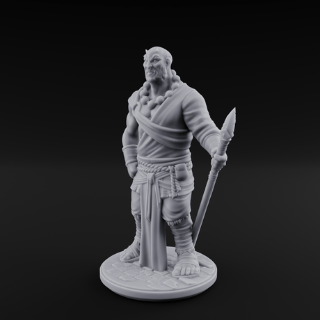 Torch Leaning Human Monk C Miniature for Dungeons and Dragons, Pathfinder or other TTRPGs
