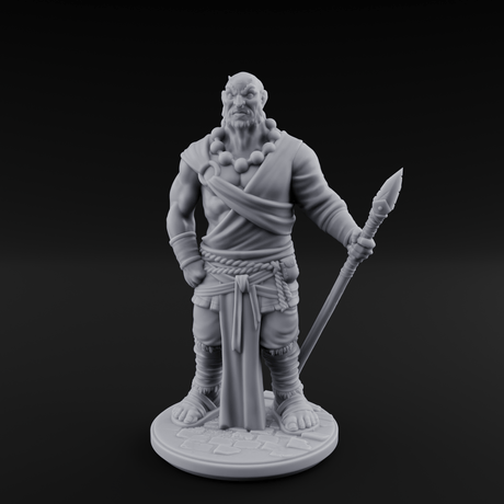 Torch Leaning Human Monk C Miniature for Dungeons and Dragons, Pathfinder or other TTRPGs