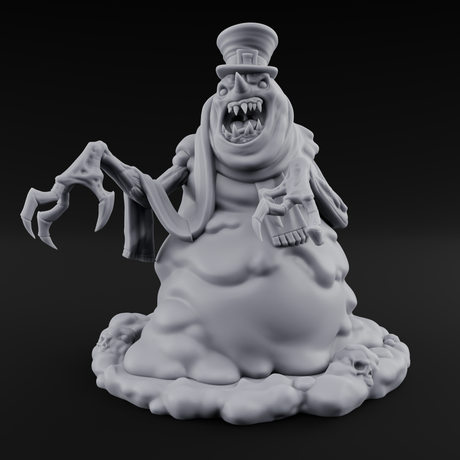 Skull Hoarding Top Hat Evil Snowman Miniature for Dungeons and Dragons, Pathfinder or other TTRPGs