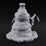 Skull Hoarding Top Hat Evil Snowman Miniature for Dungeons and Dragons, Pathfinder or other TTRPGs