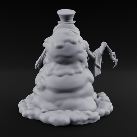 Skull Hoarding Top Hat Evil Snowman Miniature for Dungeons and Dragons, Pathfinder or other TTRPGs