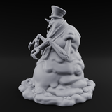 Skull Hoarding Top Hat Evil Snowman Miniature for Dungeons and Dragons, Pathfinder or other TTRPGs