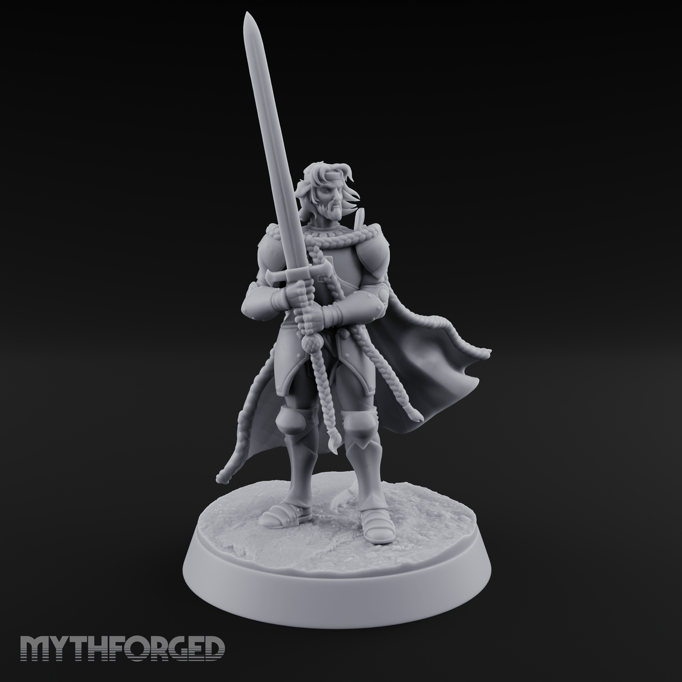 Double Handed Dangerous Human Warrior Miniature for Dungeons and Dragons, Pathfinder or other TTRPGs