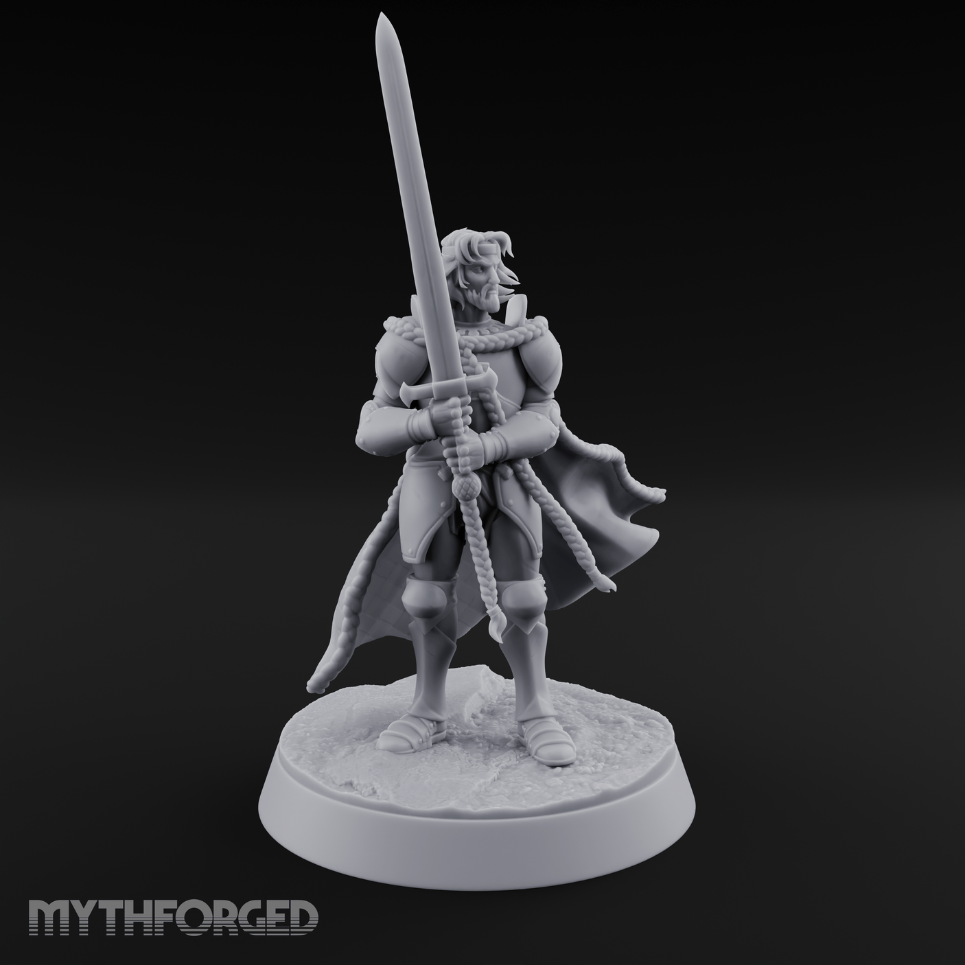 Double Handed Dangerous Human Warrior Miniature for Dungeons and Dragons, Pathfinder or other TTRPGs