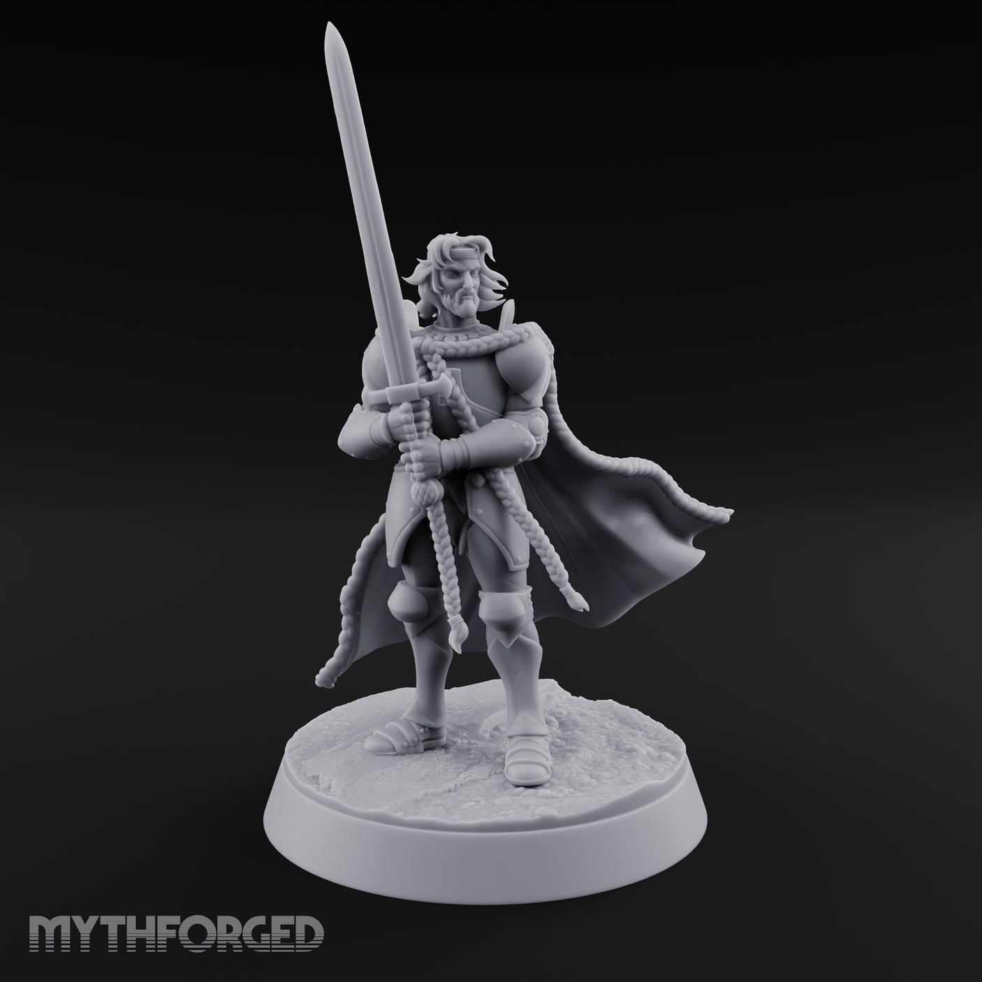 Double Handed Dangerous Human Warrior Miniature for Dungeons and Dragons, Pathfinder or other TTRPGs