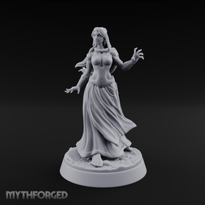 Hands Gesturing Freely Human Enchantress Miniature for Dungeons and Dragons, Pathfinder or other TTRPGs