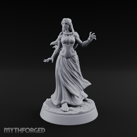Hands Gesturing Freely Human Enchantress Miniature for Dungeons and Dragons, Pathfinder or other TTRPGs