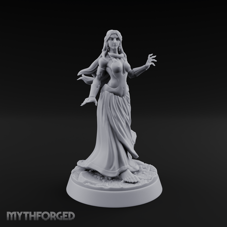 Hands Gesturing Freely Human Enchantress Miniature for Dungeons and Dragons, Pathfinder or other TTRPGs