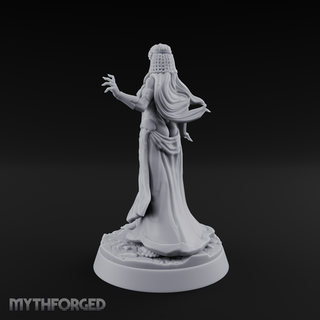 Hands Gesturing Freely Human Enchantress Miniature for Dungeons and Dragons, Pathfinder or other TTRPGs
