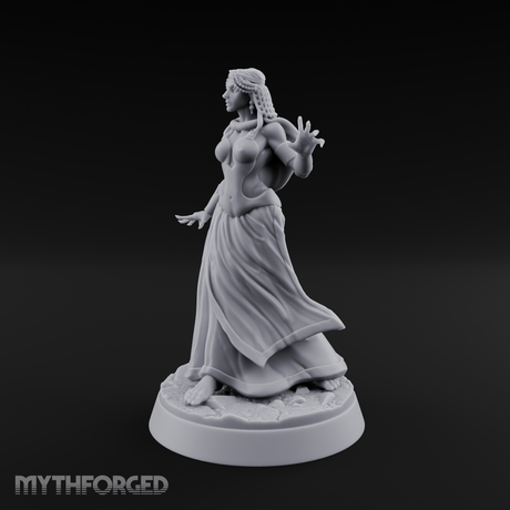Hands Gesturing Freely Human Enchantress Miniature for Dungeons and Dragons, Pathfinder or other TTRPGs