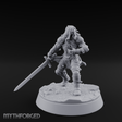 Striding Forward Confident Human Warrior Miniature for Dungeons and Dragons, Pathfinder or other TTRPGs