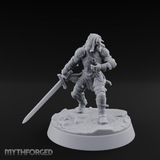 Striding Forward Confident Human Warrior Miniature for Dungeons and Dragons, Pathfinder or other TTRPGs