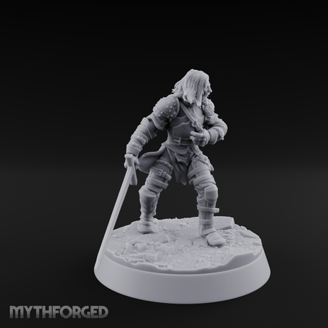 Striding Forward Confident Human Warrior Miniature for Dungeons and Dragons, Pathfinder or other TTRPGs