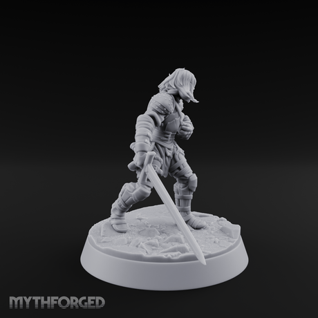 Striding Forward Confident Human Warrior Miniature for Dungeons and Dragons, Pathfinder or other TTRPGs