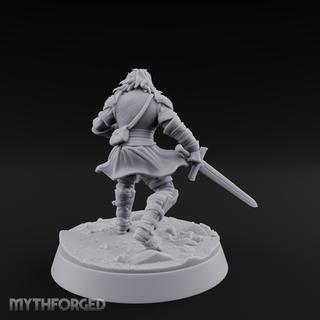 Striding Forward Confident Human Warrior Miniature for Dungeons and Dragons, Pathfinder or other TTRPGs