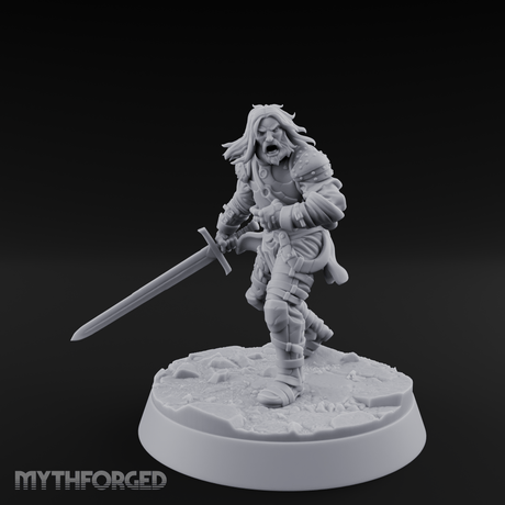 Striding Forward Confident Human Warrior Miniature for Dungeons and Dragons, Pathfinder or other TTRPGs