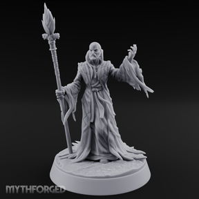 Grand Robed Human Wizard Miniature for Dungeons and Dragons, Pathfinder or other TTRPGs